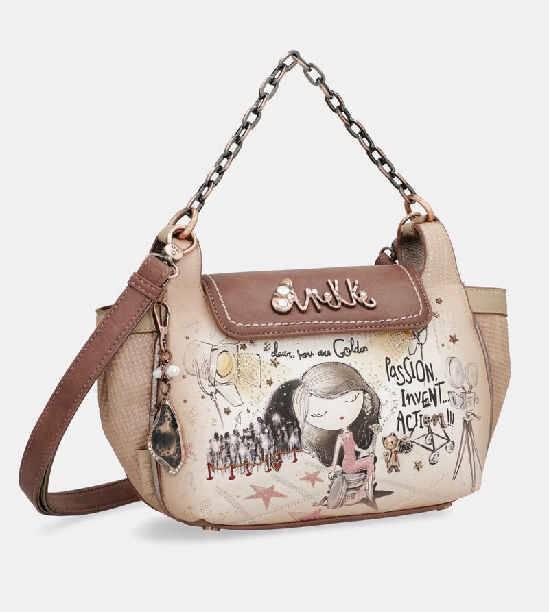 Hollywood crossbody bag with metal handle