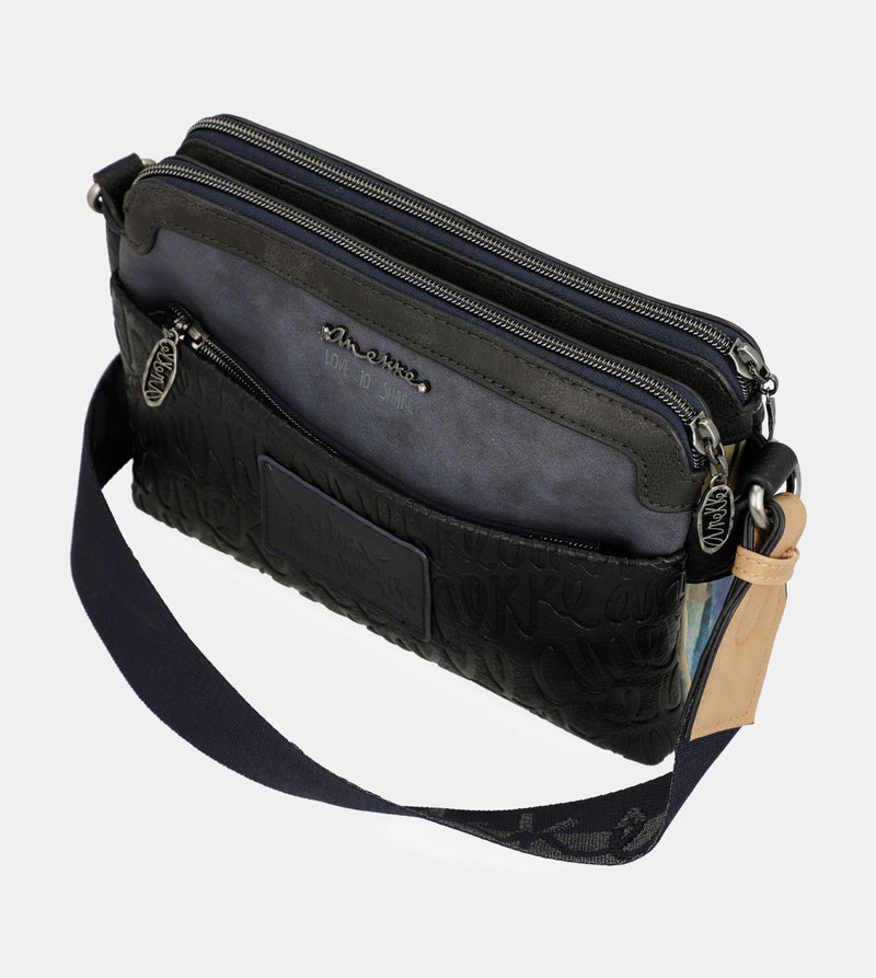 Studio navy blue 2-compartment crossbody bag