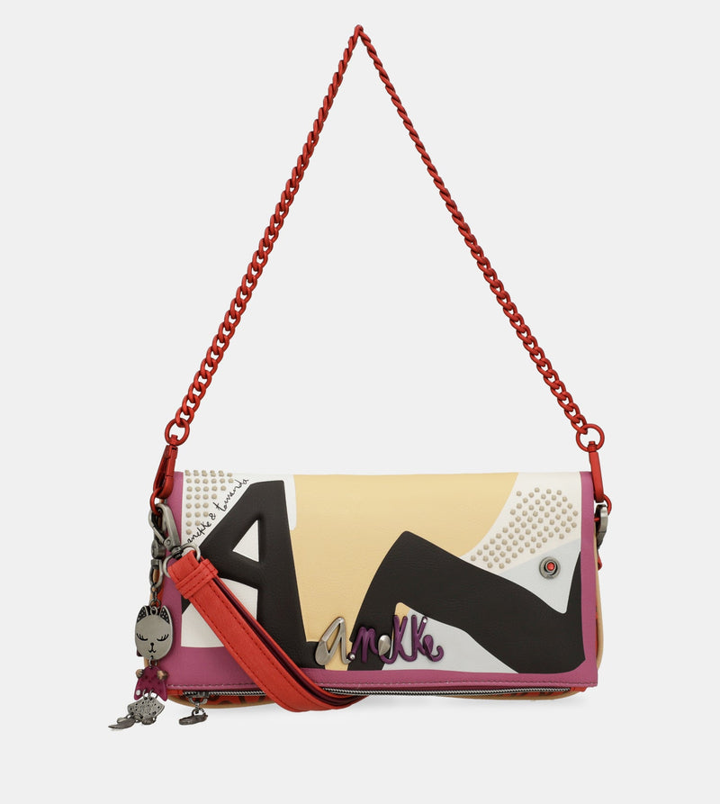 Fashion crossbody bag with metal handle