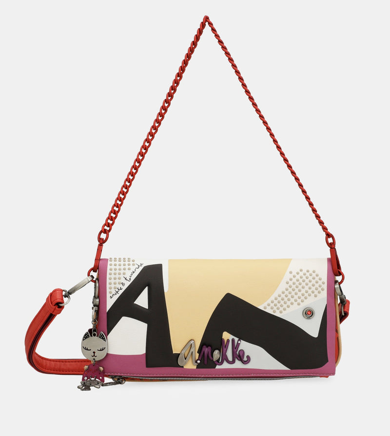 Fashion crossbody bag with metal handle