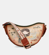 Peace & Love camel oval bag