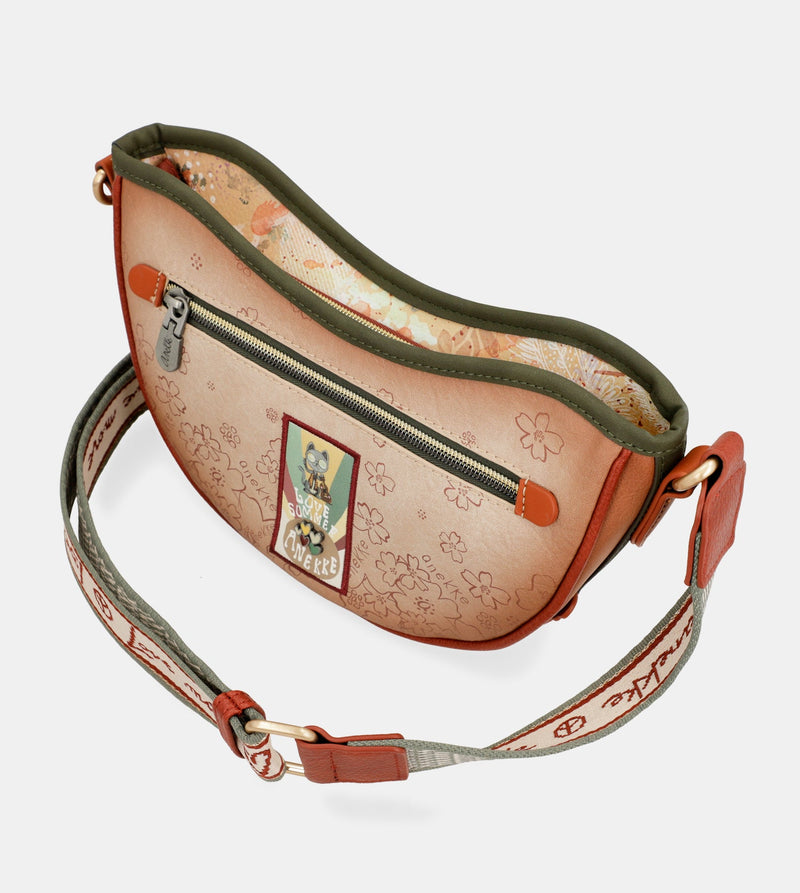 Peace & Love camel oval bag