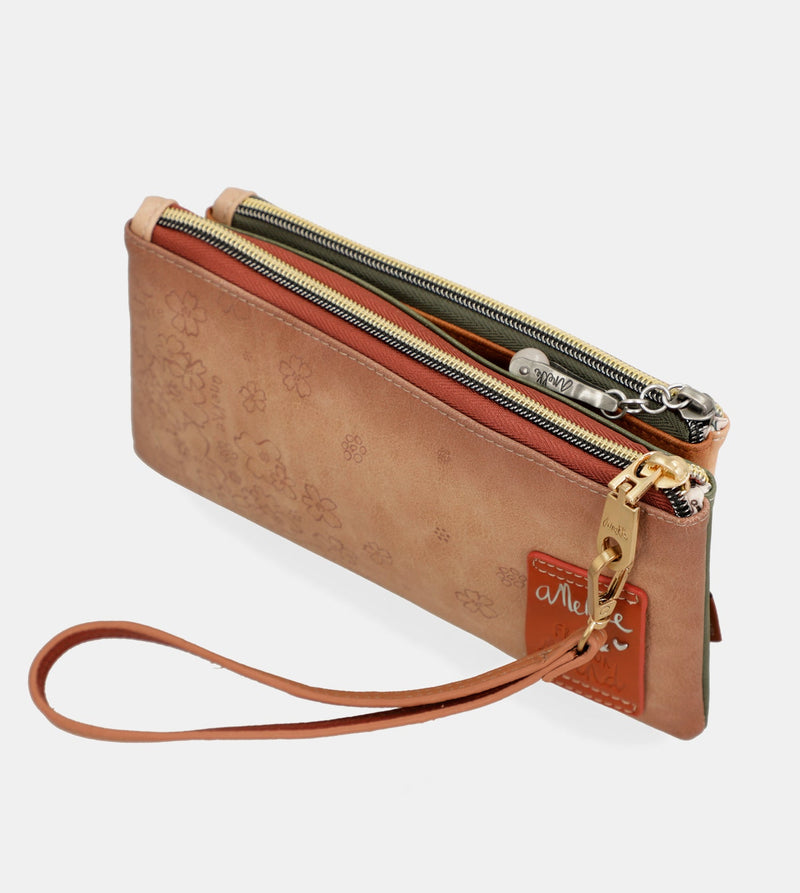 Anekke Peace & Love camel RFID wallet