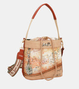 Flowers crossbody bag with rope closure