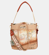 Flowers crossbody bag with rope closure