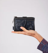 Studio navy blue flexible medium RFID wallet