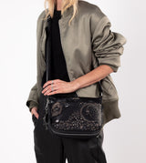 Smart spirit embroidered crossbody bag