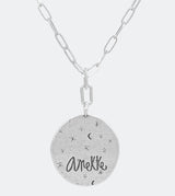 Sun pendant with an adjustable silver chain